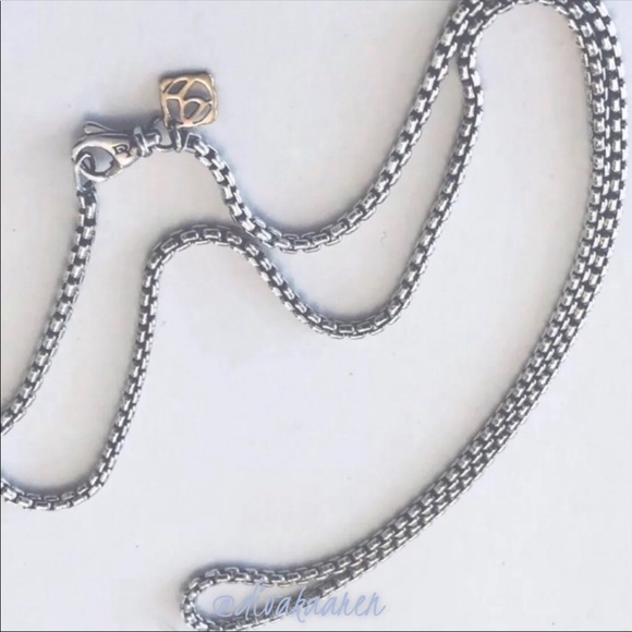 DAVID YURMAN 24” Sterling Silver 14K Tag Box Chain - Picture 4 of 6